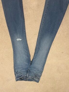 Express Women’s Blue Skinny Jeans with Light Distressing